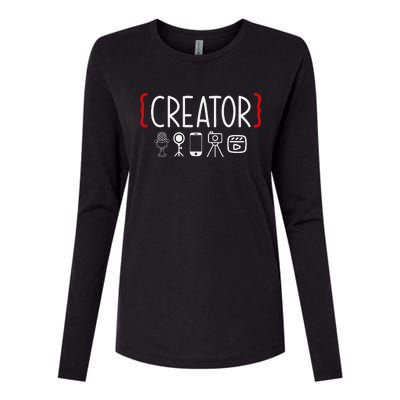 Content Creator Blogger Vlogger Influencer Creator Womens Cotton Relaxed Long Sleeve T-Shirt