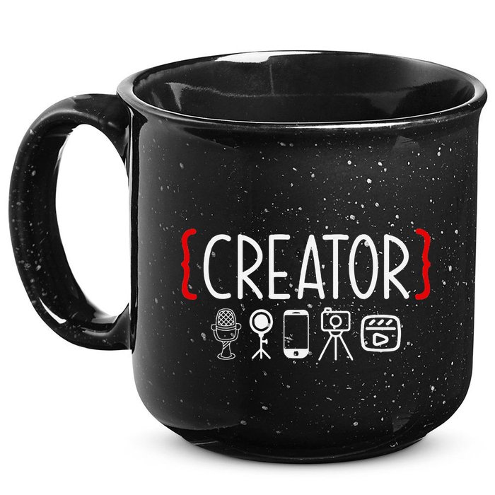 Content Creator Blogger Vlogger Influencer Creator 15oz Campfire Ceramic Mug