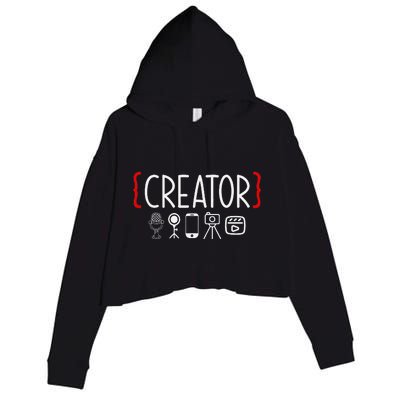 Content Creator Blogger Vlogger Influencer Creator Crop Fleece Hoodie