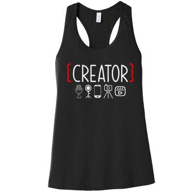 Content Creator Blogger Vlogger Influencer Creator Women's Racerback Tank