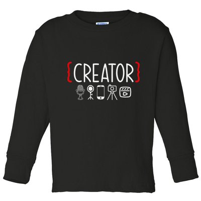 Content Creator Blogger Vlogger Influencer Creator Toddler Long Sleeve Shirt