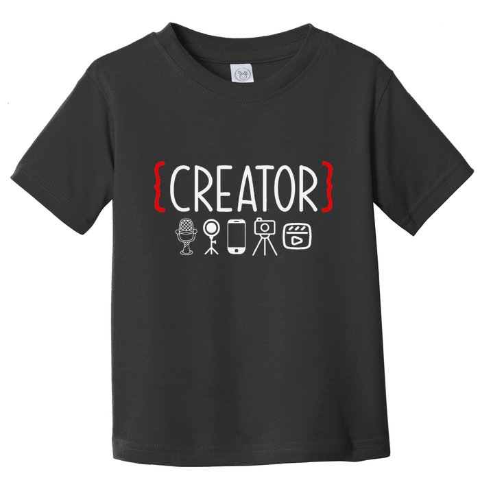 Content Creator Blogger Vlogger Influencer Creator Toddler T-Shirt