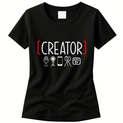 Content Creator Blogger Vlogger Influencer Creator Womens T-Shirt