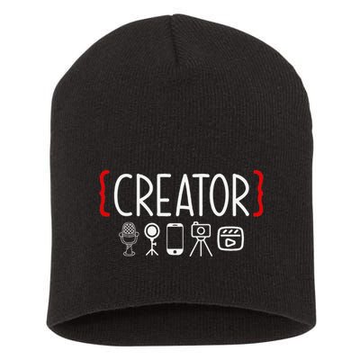 Content Creator Blogger Vlogger Influencer Creator Short Acrylic Beanie