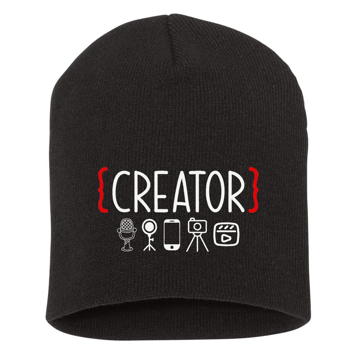 Content Creator Blogger Vlogger Influencer Creator Short Acrylic Beanie