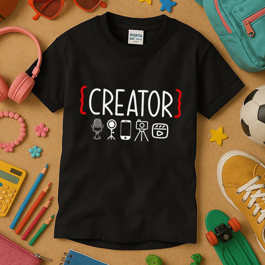 Content Creator Blogger Vlogger Influencer Creator Kids T-Shirt