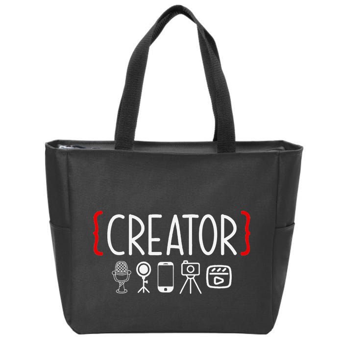 Content Creator Blogger Vlogger Influencer Creator Zip Tote Bag