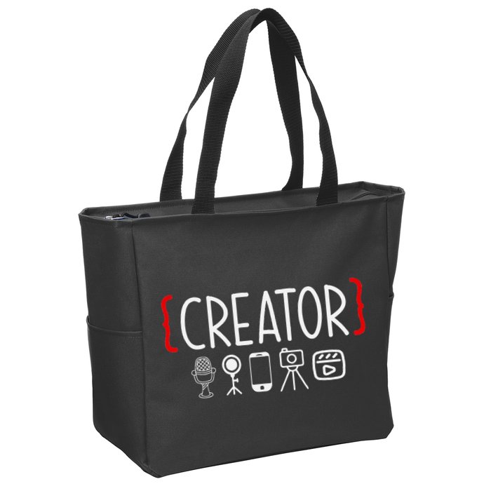 Content Creator Blogger Vlogger Influencer Creator Zip Tote Bag