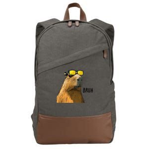 Capybara Cool Bruh In Style Cotton Canvas Backpack