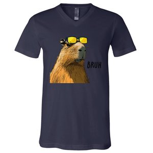 Capybara Cool Bruh In Style V-Neck T-Shirt