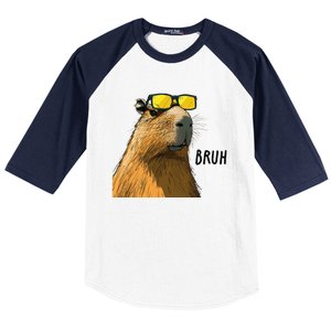 Capybara Cool Bruh In Style Baseball Sleeve Shirt