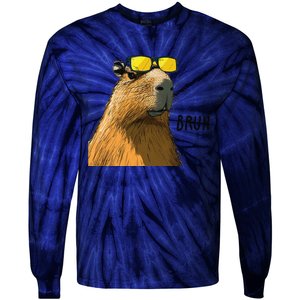 Capybara Cool Bruh In Style Tie-Dye Long Sleeve Shirt