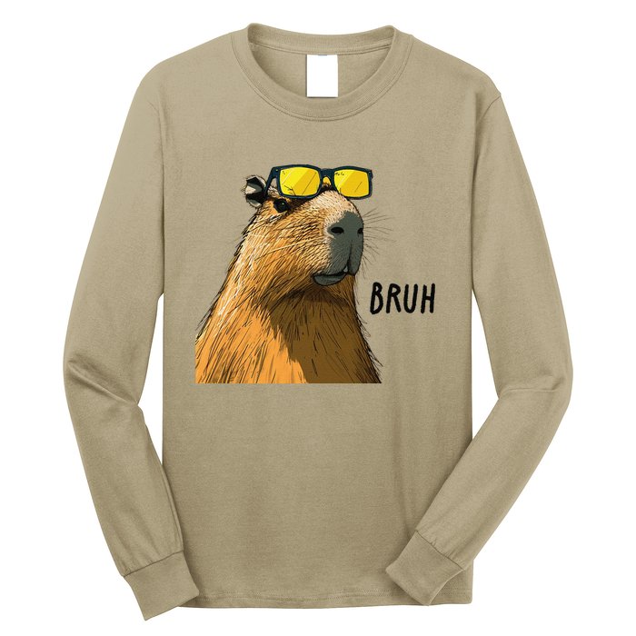 Capybara Cool Bruh In Style Long Sleeve Shirt