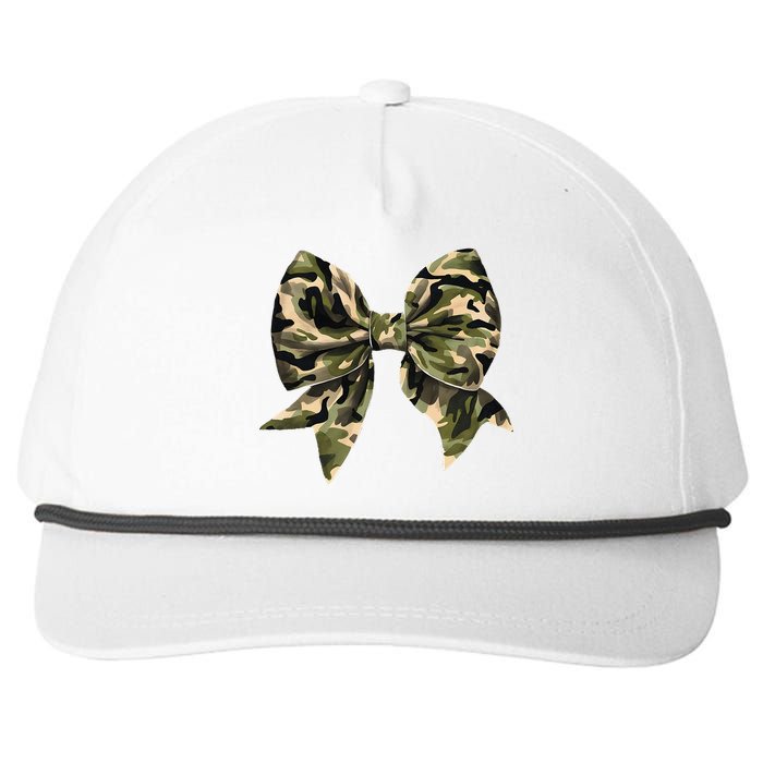 Camo Coquette Bow Hunt Duck Hunting Camouflage Gift Snapback Five-Panel Rope Hat