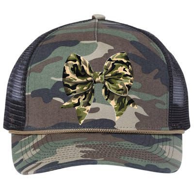 Camo Coquette Bow Hunt Duck Hunting Camouflage Gift Retro Rope Trucker Hat Cap