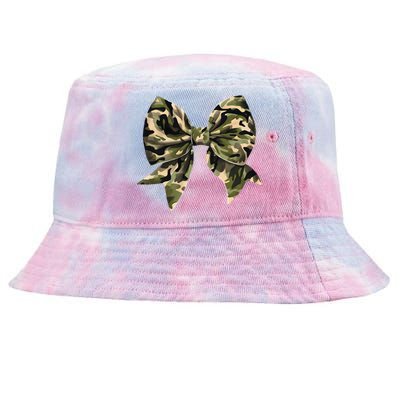 Camo Coquette Bow Hunt Duck Hunting Camouflage Gift Tie-Dyed Bucket Hat