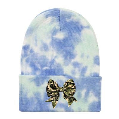 Camo Coquette Bow Hunt Duck Hunting Camouflage Gift Tie Dye 12in Knit Beanie