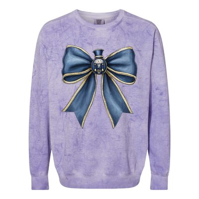 Coquette Christmas Bow Women Holiday Ribbon Mistletoe Colorblast Crewneck Sweatshirt