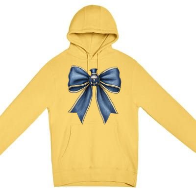 Coquette Christmas Bow Women Holiday Ribbon Mistletoe Premium Pullover Hoodie