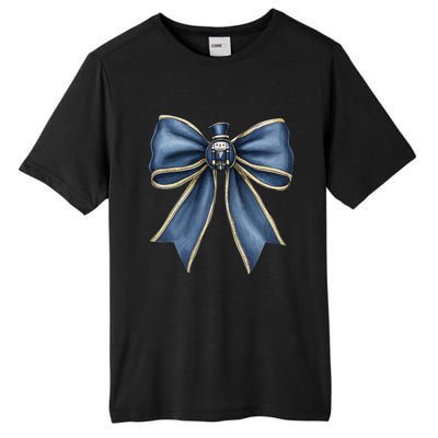 Coquette Christmas Bow Women Holiday Ribbon Mistletoe Tall Fusion ChromaSoft Performance T-Shirt