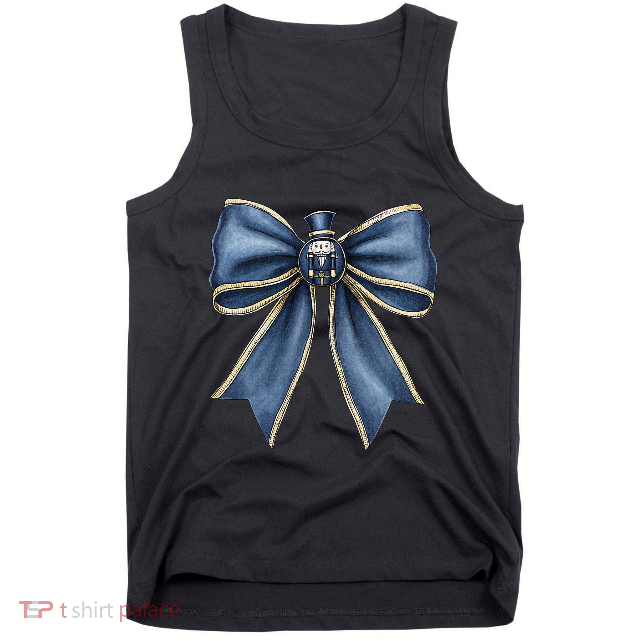 Coquette Christmas Bow Women Holiday Ribbon Mistletoe Tank Top