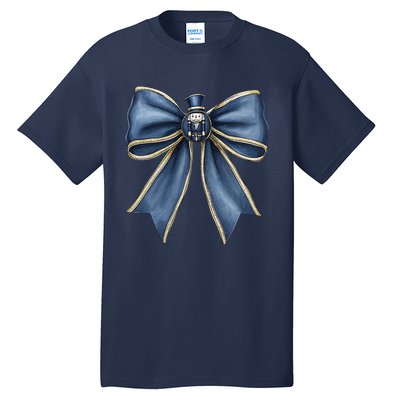 Coquette Christmas Bow Women Holiday Ribbon Mistletoe Tall T-Shirt