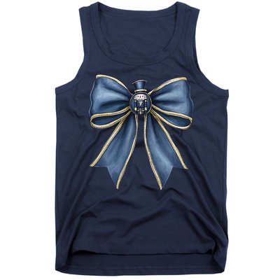 Coquette Christmas Bow Women Holiday Ribbon Mistletoe Tank Top