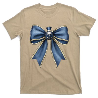 Coquette Christmas Bow Women Holiday Ribbon Mistletoe T-Shirt