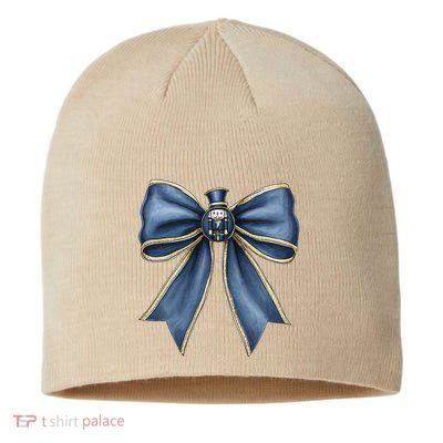 Coquette Christmas Bow Women Holiday Ribbon Mistletoe Sustainable Beanie
