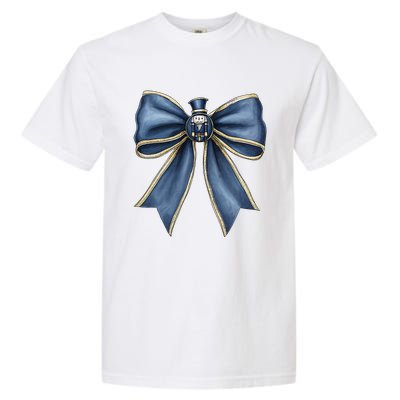 Coquette Christmas Bow Women Holiday Ribbon Mistletoe Garment-Dyed Heavyweight T-Shirt