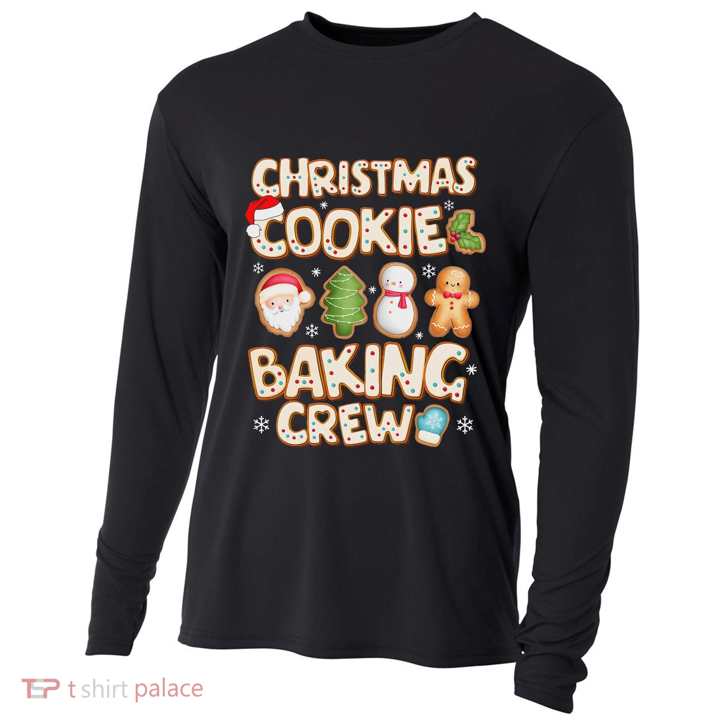 Christmas Cookie Baking Crew Family Matching Xmas Party Cooling Performance Long Sleeve Crew