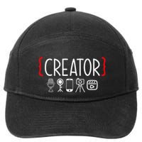 Content Creator Blogger Vlogger Influencer Creator 7-Panel Snapback Hat