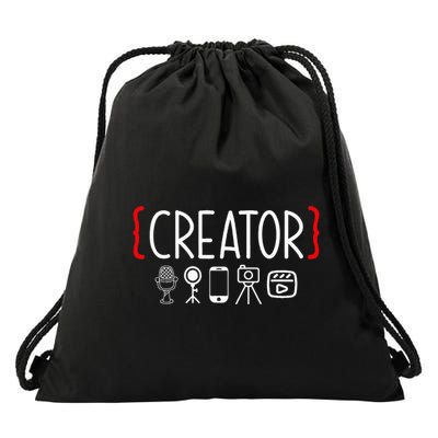 Content Creator Blogger Vlogger Influencer Creator Drawstring Bag