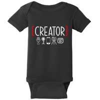 Content Creator Blogger Vlogger Influencer Creator Baby Bodysuit