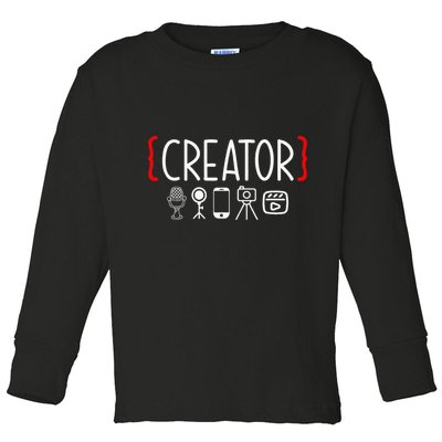 Content Creator Blogger Vlogger Influencer Creator Toddler Long Sleeve Shirt