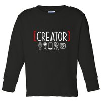 Content Creator Blogger Vlogger Influencer Creator Toddler Long Sleeve Shirt