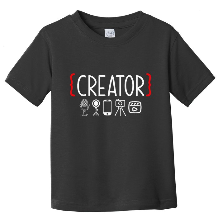 Content Creator Blogger Vlogger Influencer Creator Toddler T-Shirt