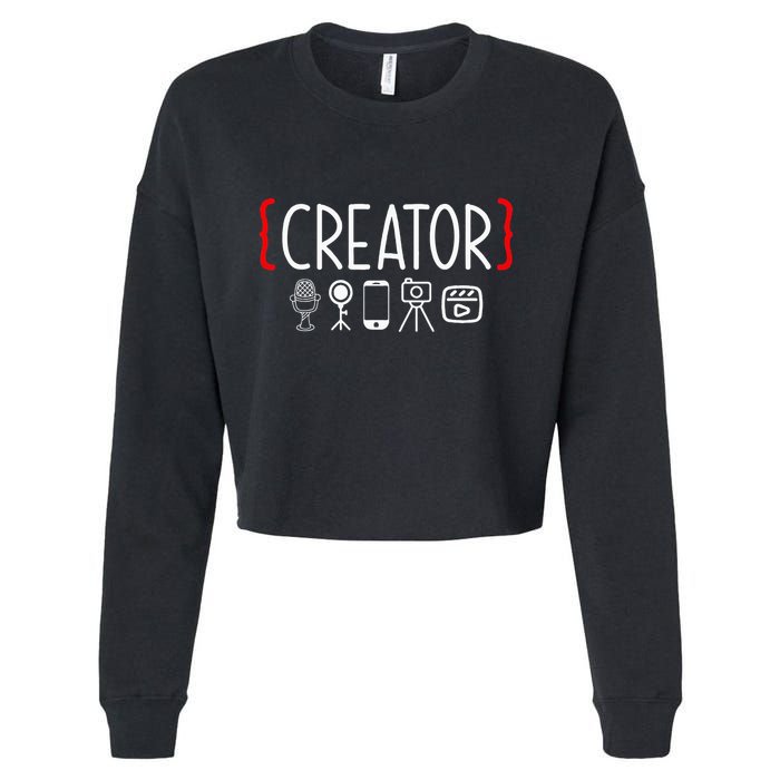 Content Creator Blogger Vlogger Influencer Creator Cropped Pullover Crew