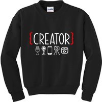 Content Creator Blogger Vlogger Influencer Creator Kids Sweatshirt