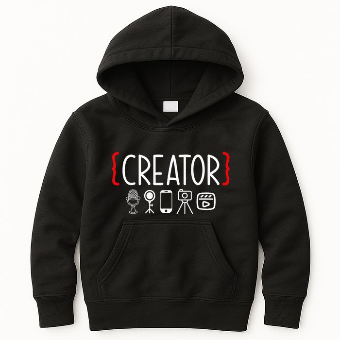 Content Creator Blogger Vlogger Influencer Creator Kids Hoodie