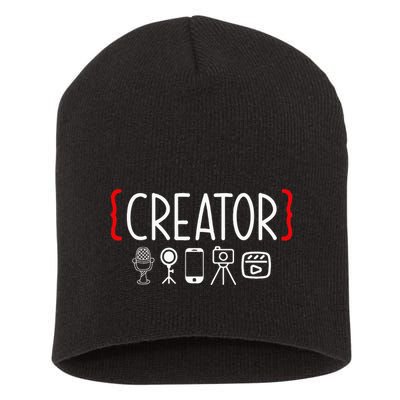 Content Creator Blogger Vlogger Influencer Creator Short Acrylic Beanie