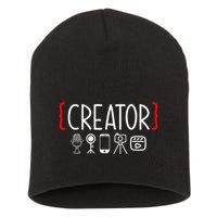 Content Creator Blogger Vlogger Influencer Creator Short Acrylic Beanie