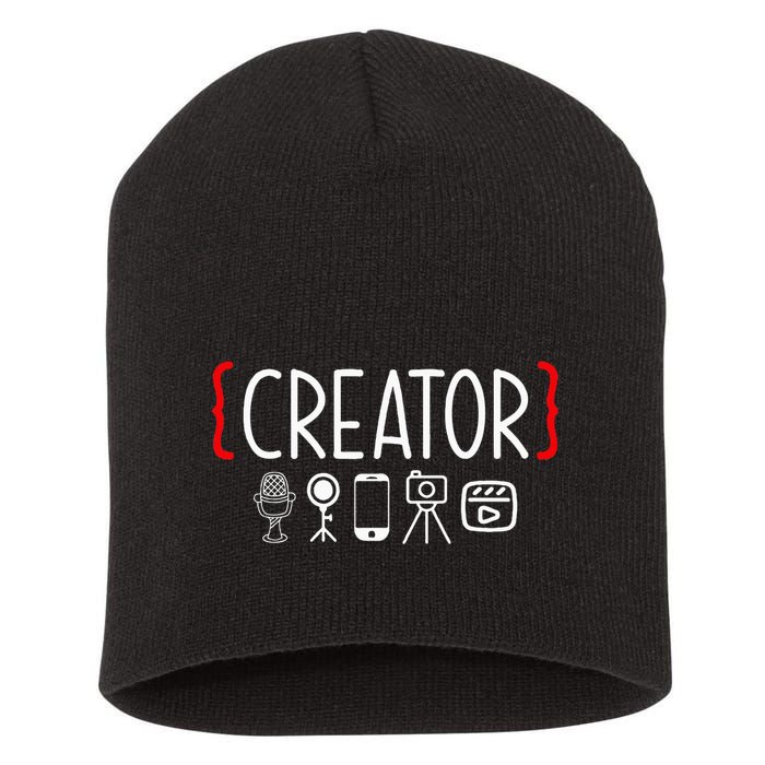 Content Creator Blogger Vlogger Influencer Creator Short Acrylic Beanie