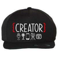 Content Creator Blogger Vlogger Influencer Creator Wool Snapback Cap