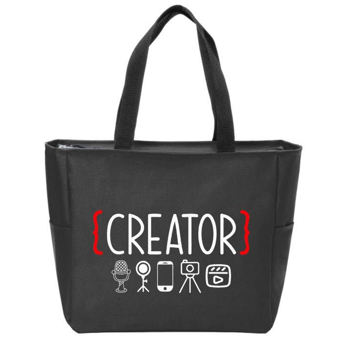 Content Creator Blogger Vlogger Influencer Creator Zip Tote Bag