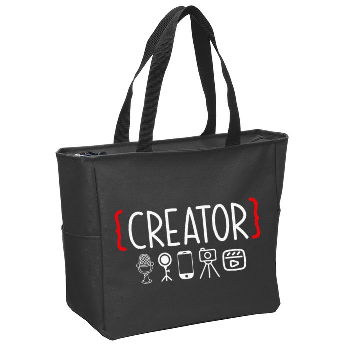 Content Creator Blogger Vlogger Influencer Creator Zip Tote Bag