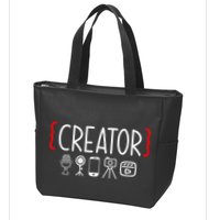 Content Creator Blogger Vlogger Influencer Creator Zip Tote Bag