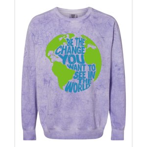 Climate Change Be The Change You Want To See In The World Colorblast Crewneck Sweatshirt