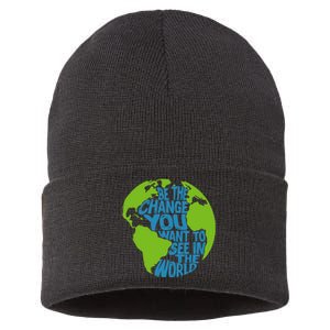 Climate Change Be The Change You Want To See In The World Sustainable Knit Beanie