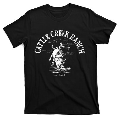 Cattle Creek Bucking Bull Rodeo Logo Graphic T-Shirt